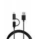 Câble 2-en-1 (Micro USB/Lightning) - NUPOWER - Noir